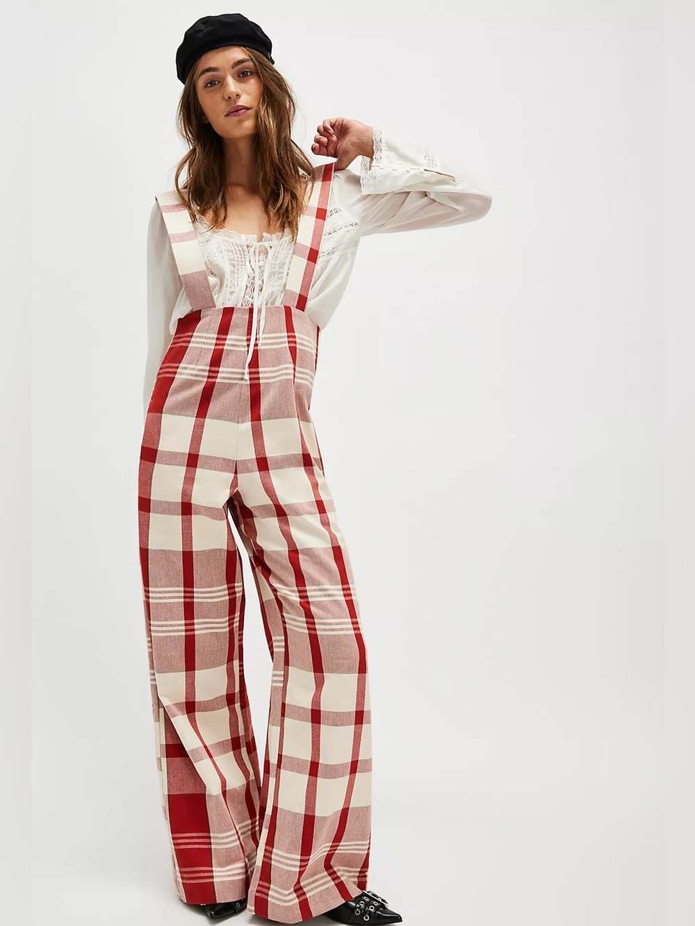 Thinking Mu Pia Jumpsuit In Picnic Checks Size Large